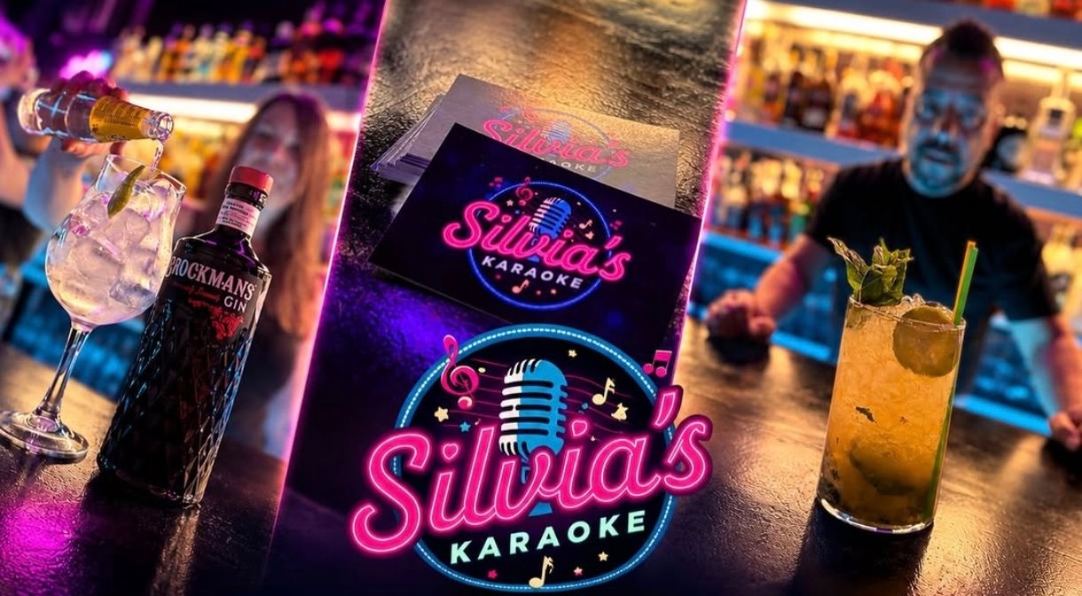 Collage de ambiente y marca Silvia's Karaoke